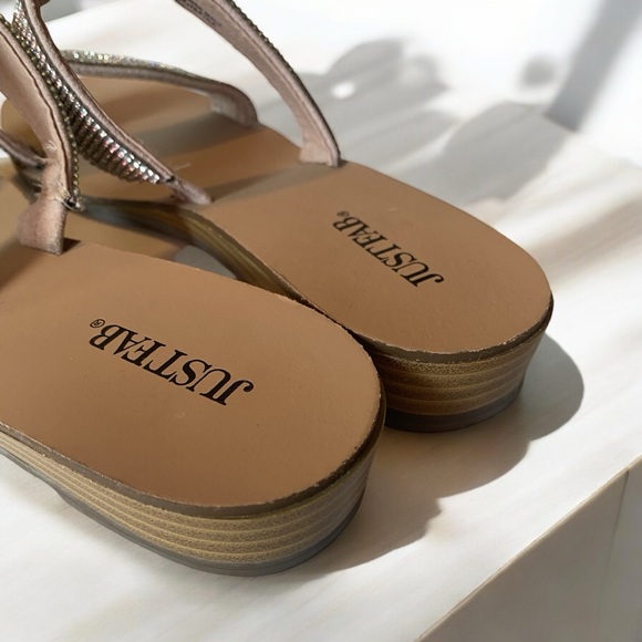 NWOT! Sandals with Embellished Straps - Picture 3 of 9